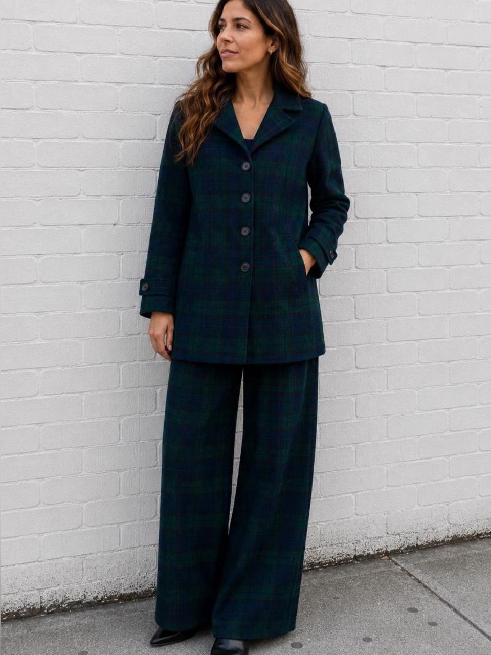 Pendleton Green And Navy Tartan Wool Jacket And Matching Trousers